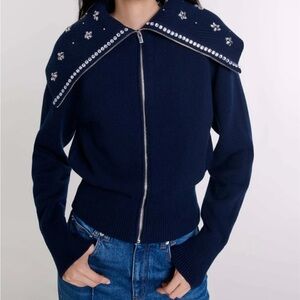 NWT MAJE Cardigan with jewelry neck SIZE S
